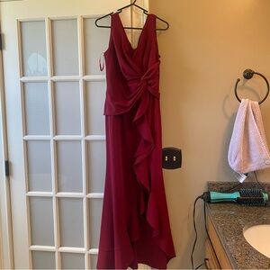 Sleeveless red formal dress